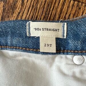 Madewell Blue '90s Straight Jeans